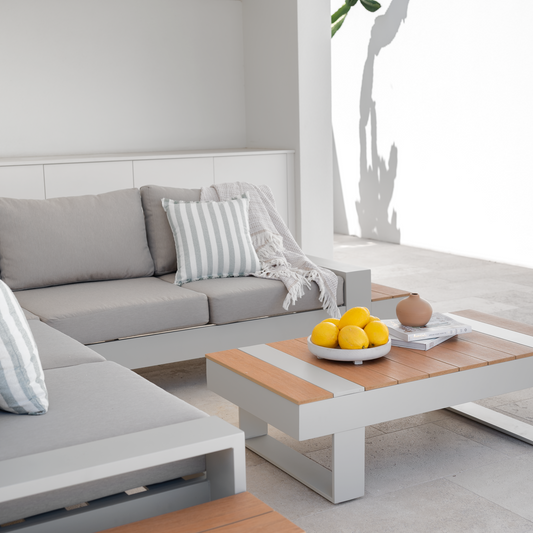 Lucian Aluminium & Polywood Outdoor Sofa Set White