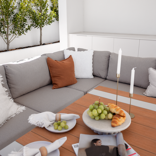 Lucian Outdoor Dining Lounge White