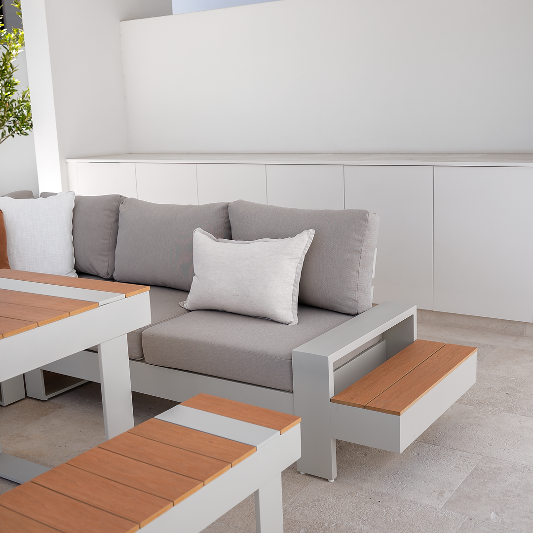 Lucian Outdoor Dining Lounge White