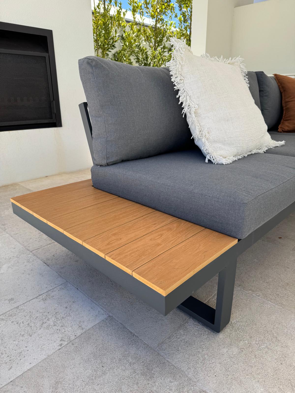 Theodore aluminium outdoor dining lounge GREY