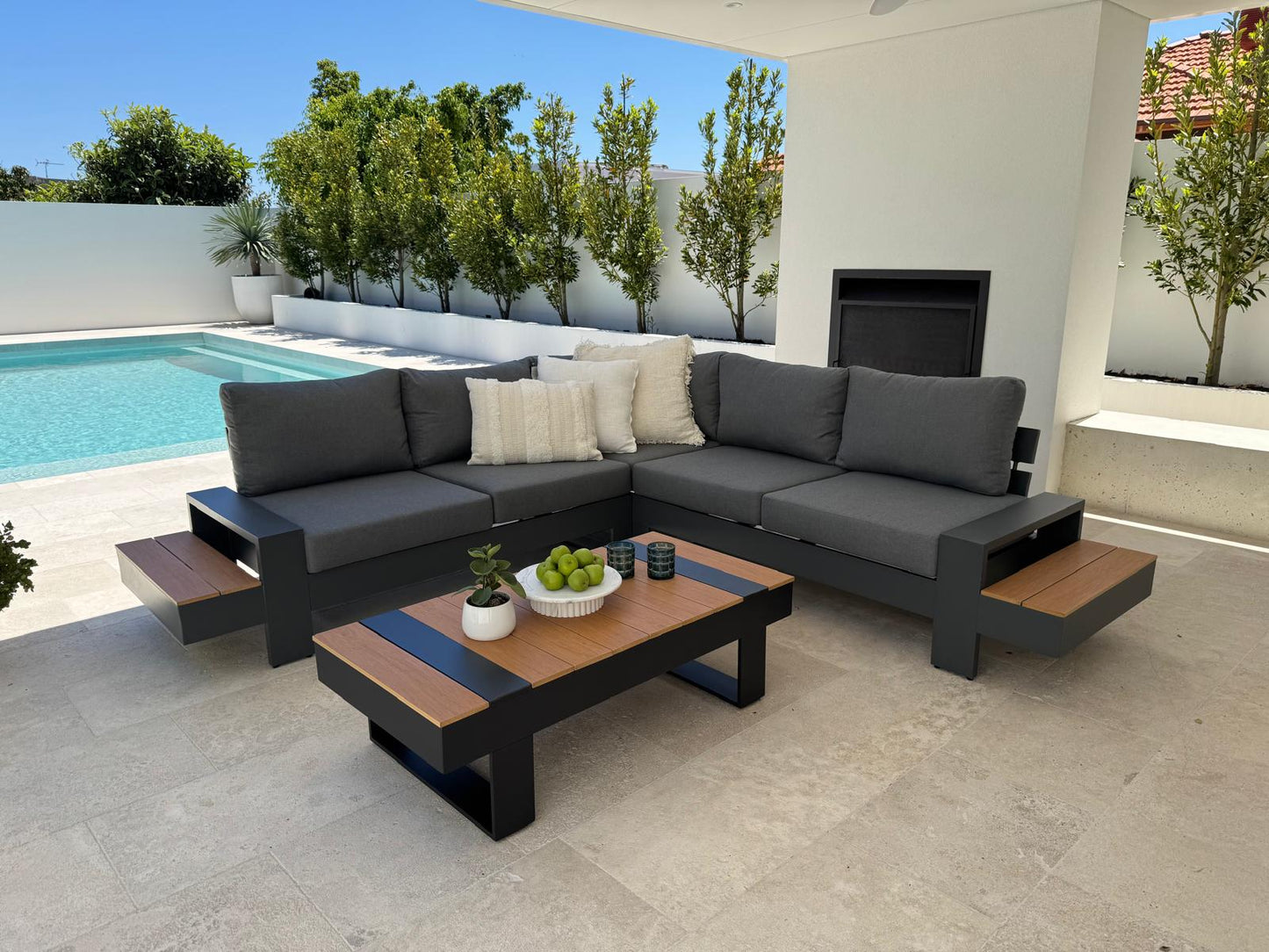 Lucian Aluminium Outdoor Sofa Set Black
