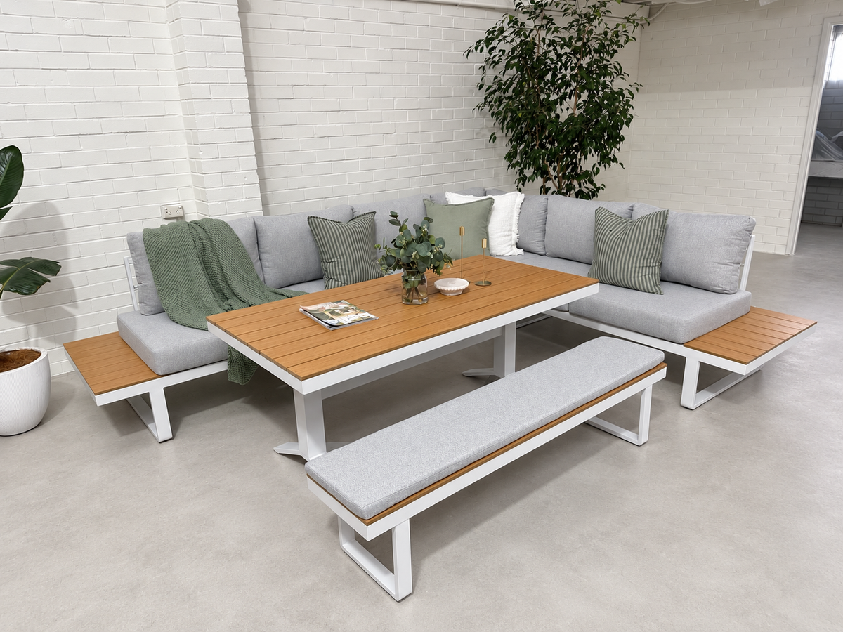 Theodore - 6 Seater Outdoor Dining Modular | Warm white