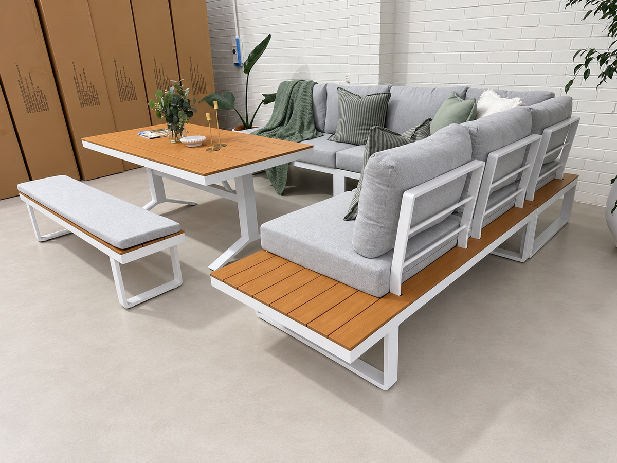 Theodore - 6 Seater Outdoor Dining Modular | Warm white