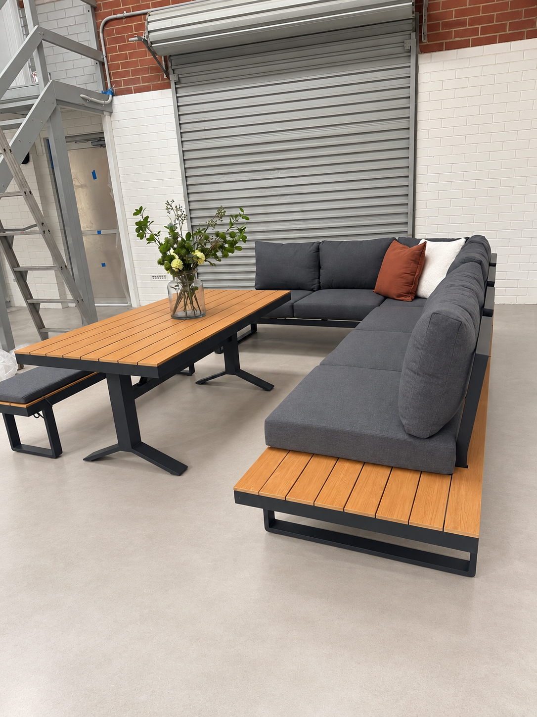 Theodore - 6 Seater Outdoor Dining Modular | Grey