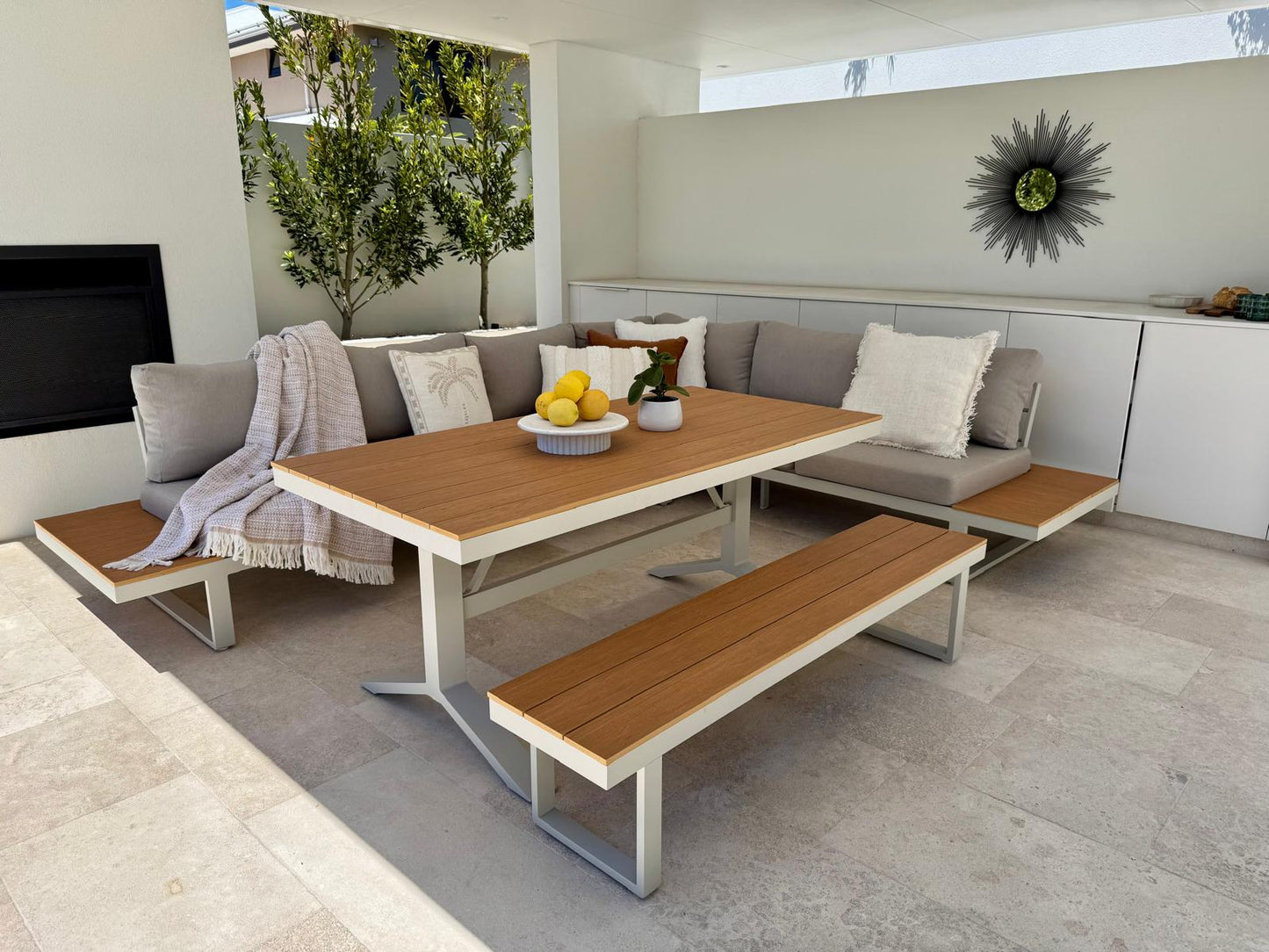 Theodore Aluminium Outdoor Dining Lounge WHITE