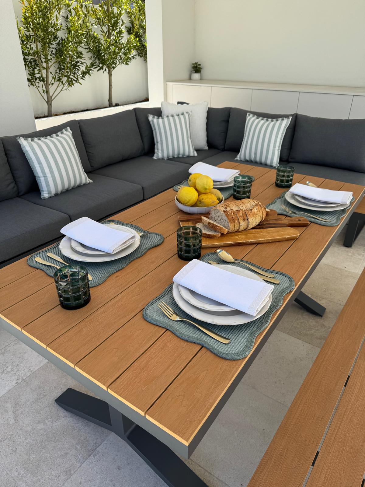 Theodore aluminium outdoor dining lounge GREY