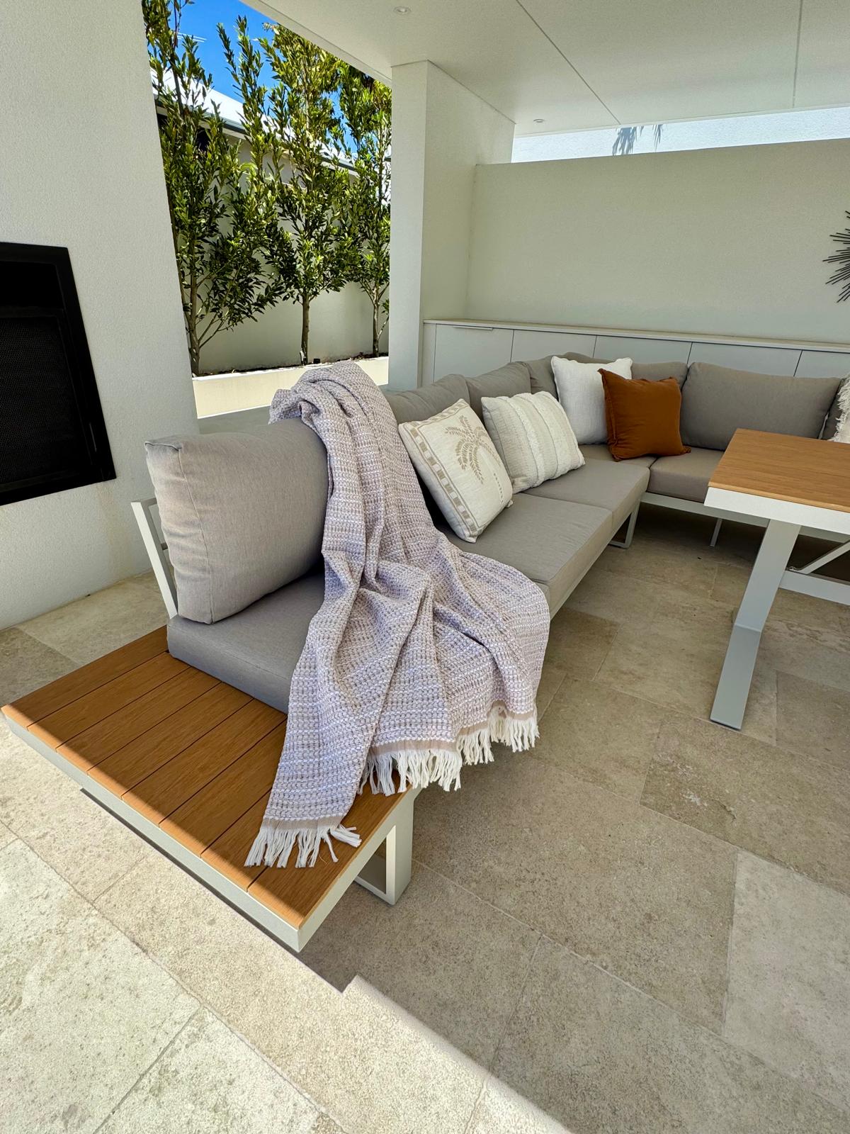 Theodore Aluminium Outdoor Dining Lounge WHITE