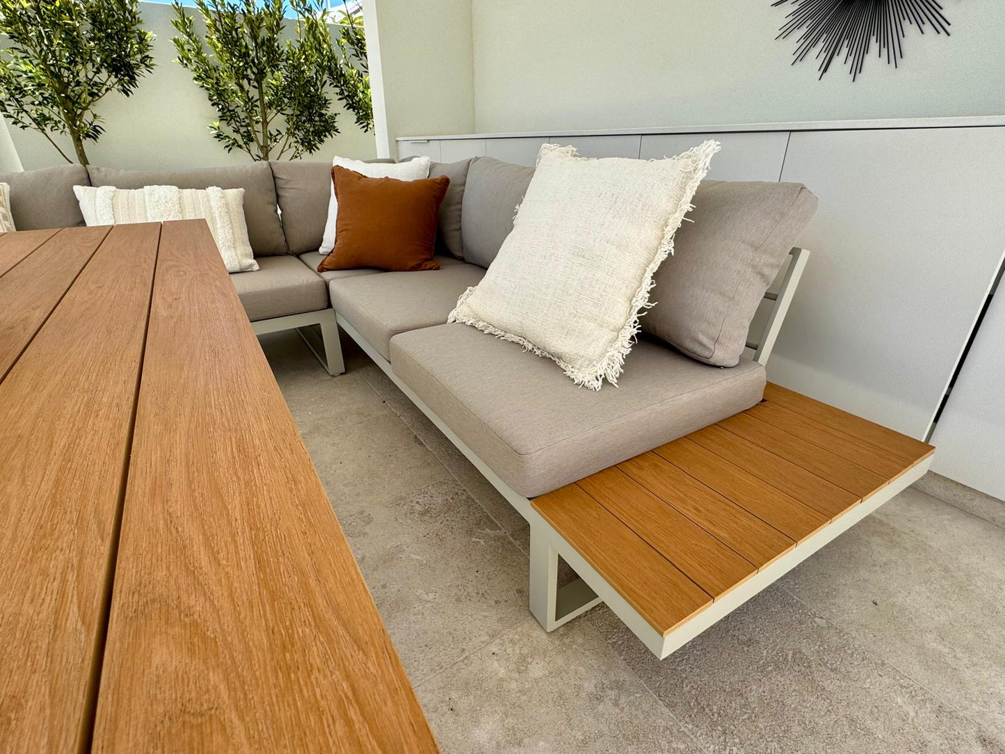 Theodore Aluminium Outdoor Dining Lounge WHITE