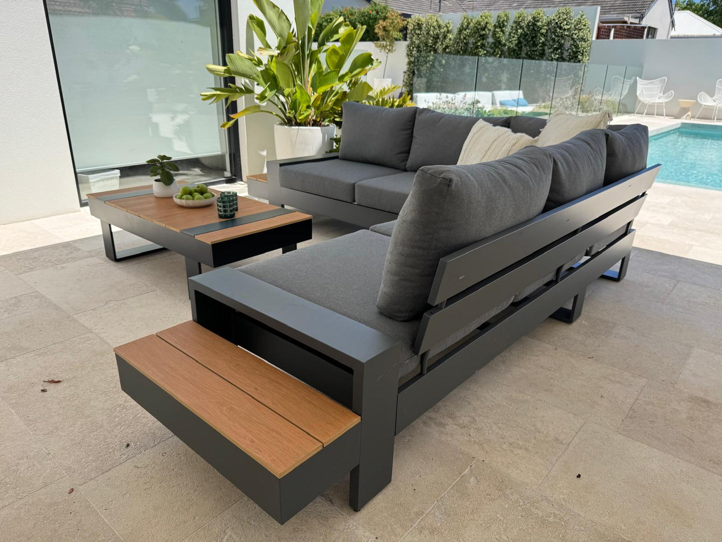 Lucian Aluminium Outdoor Sofa Set Black