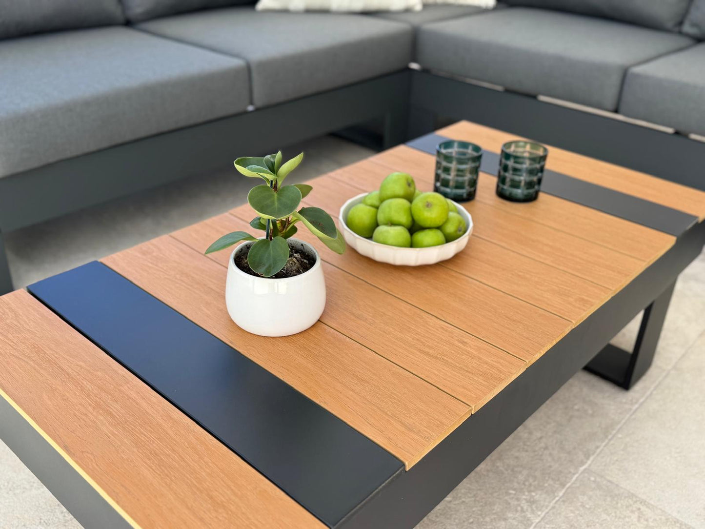 Lucian Aluminium Outdoor Sofa Set Black